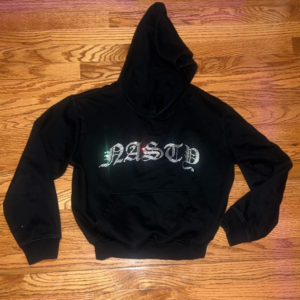 Hidden Cult black rhinestone ‘Nasty’ hoodie